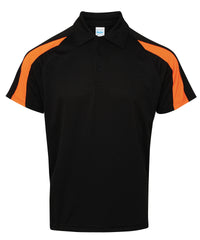 AWDis Contrast Cool Polo - Jet Black/Electric Orange