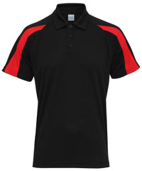 AWDis Contrast Cool Polo - Jet Black/Fire Red
