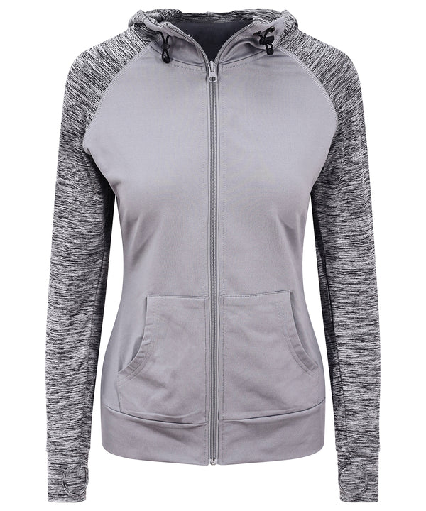 AWDis Women's Cool Contrast Zoodie - Grey/Grey Melange