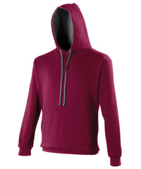 AWDis Varsity Hoodie - Burgundy/Charcoal*†