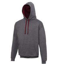AWDis Varsity Hoodie - Charcoal/Burgundy