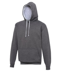 AWDis Varsity Hoodie - Charcoal/Heather Grey