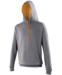 AWDis Varsity Hoodie - Charcoal/Orange Crush