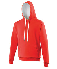 AWDis Varsity Hoodie - Fire Red/Arctic White