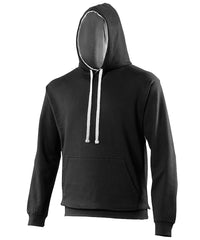 AWDis Varsity Hoodie - Jet Black/Heather Grey †*