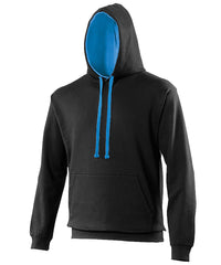 AWDis Varsity Hoodie - Jet Black/Sapphire Blue*