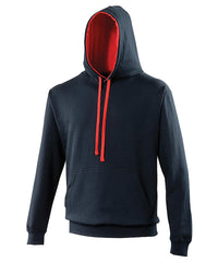 AWDis Varsity Hoodie - New French Navy/Fire Red†*