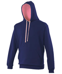 AWDis Varsity Hoodie - Oxford Navy/Candyfloss Pink