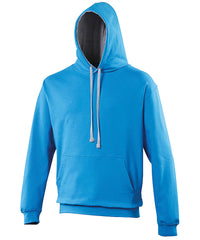 AWDis Varsity Hoodie - Sapphire Blue/Heather Grey*
