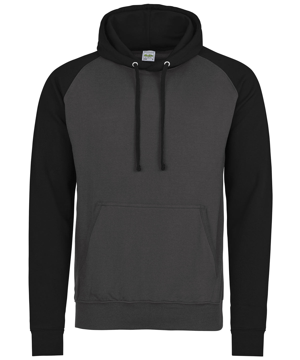 AWDis Baseball Hoodie - Charcoal/Jet Black