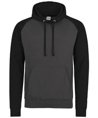 AWDis Baseball Hoodie - Charcoal/Jet Black