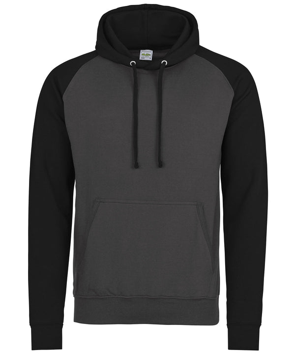 AWDis Baseball Hoodie - Charcoal/Jet Black
