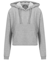 AWDis Women's Cropped Hoodie - Heather Grey