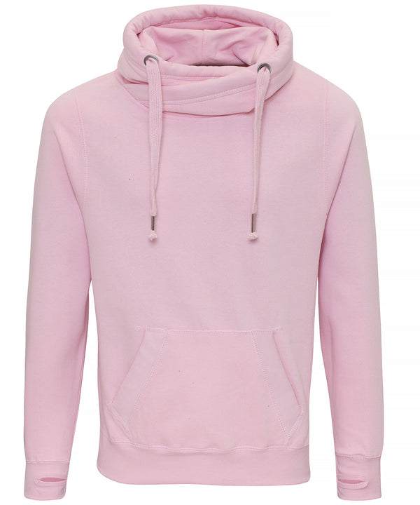 AWDis Cross Neck Hoodie - Baby Pink