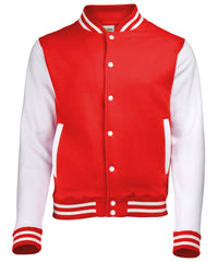 AWDis Varsity Jacket - Fire Red/White*