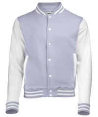 AWDis Varsity Jacket - Heather Grey/White