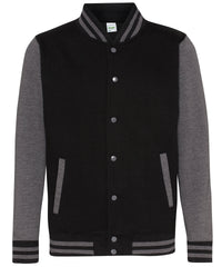 AWDis Varsity Jacket - Jet Black/Charcoal