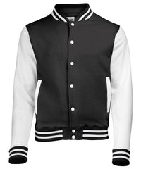 AWDis Varsity Jacket - Jet Black/White*