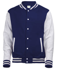 AWDis Varsity Jacket - Oxford Navy/Heather Grey