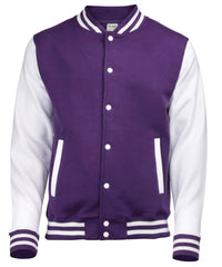 AWDis Varsity Jacket - Purple/White