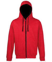 AWDis Varsity Zoodie - Fire Red/Jet Black