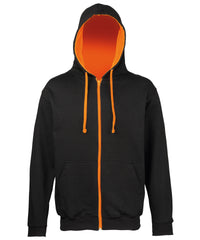 AWDis Varsity Zoodie - Jet Black/Orange Crush
