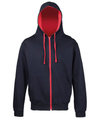 AWDis Varsity Zoodie - New French Navy/Fire Red