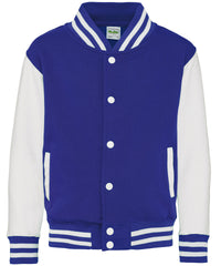 AWDis Kids Varsity Jacket - Royal Blue/White