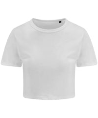 Awdisjustts Women's Triblend Cropped T - Solid White