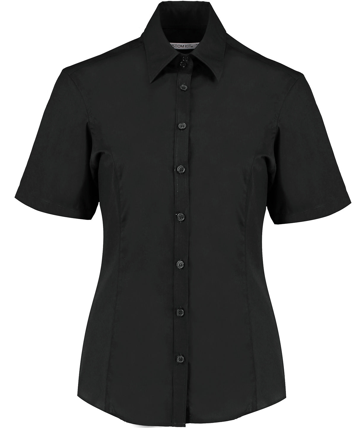 Kustom Kit Business Blouse Short-sleeved (tailored Fit) - Black*
