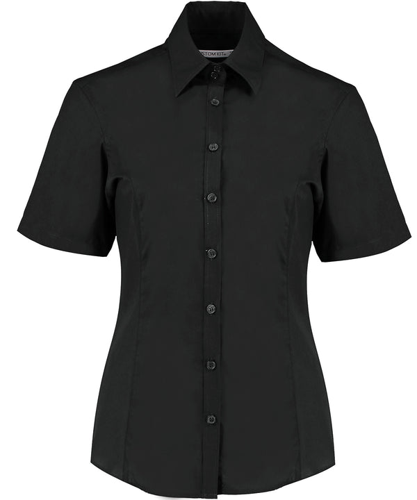 Kustom Kit Business Blouse Short-sleeved (tailored Fit) - Black*