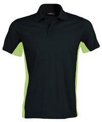 Kariban Flags Short Sleeve Bi-colour Polo Shirt - Black/Lime