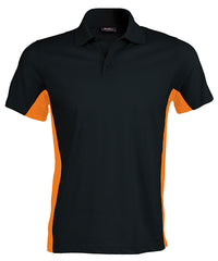 Kariban Flags Short Sleeve Bi-colour Polo Shirt - Black/Orange