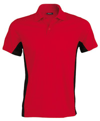 Kariban Flags Short Sleeve Bi-colour Polo Shirt - Red/Black