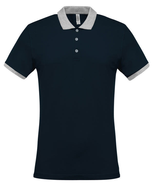 Kariban Two-tone Piqué Polo Shirt - Navy/Oxford Grey