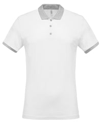 Kariban Two-tone Piqué Polo Shirt - White/Oxford Grey