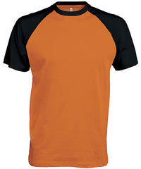 Kariban Baseball Short-sleeved Two-tone T-shirt - Orange/Black
