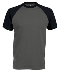 Kariban Baseball Short-sleeved Two-tone T-shirt - Slate Grey/Black