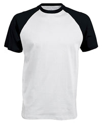 Kariban Baseball Short-sleeved Two-tone T-shirt - White/Black