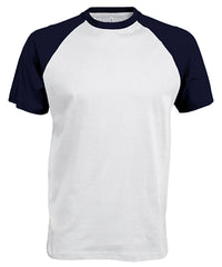 Kariban Baseball Short-sleeved Two-tone T-shirt - White/Navy