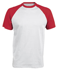 Kariban Baseball Short-sleeved Two-tone T-shirt - White/Red