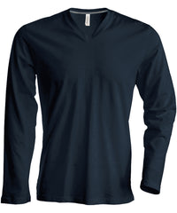Kariban Men's Long-sleeved V-neck T-shirt - Dark Grey