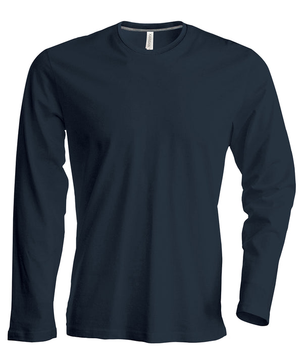 Kariban Men's Long-sleeved Crew Neck T-shirt - Dark Grey