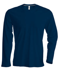 Kariban Men's Long-sleeved Crew Neck T-shirt - Navy