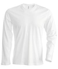 Kariban Men's Long-sleeved Crew Neck T-shirt - White