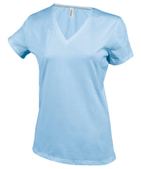 Kariban Ladies' Short-sleeved V-neck T-shirt - Sky Blue