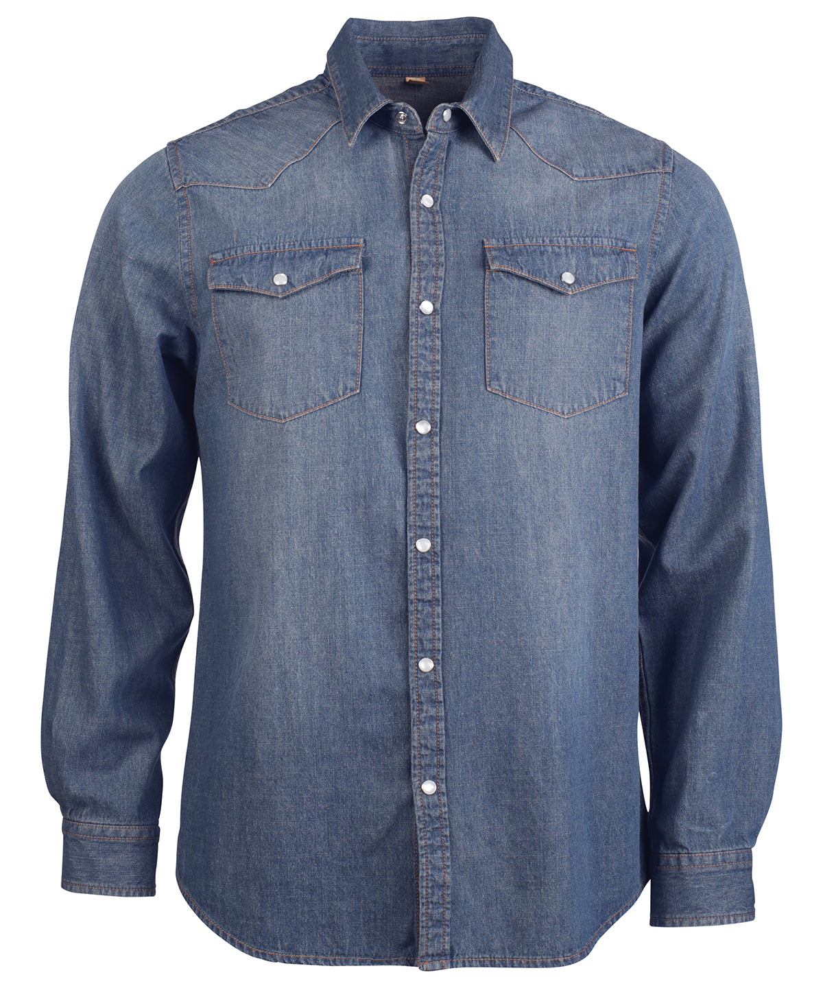 Kariban Men's Long-sleeved Denim Shirt - Blue Jean