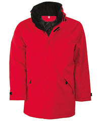 Kariban Quilted Parka - Red/Black*