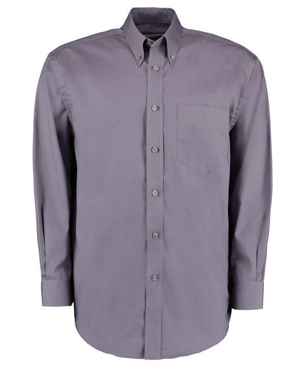 Kustom Kit Corporate Oxford Shirt Long-sleeved (classic Fit) - Charcoal