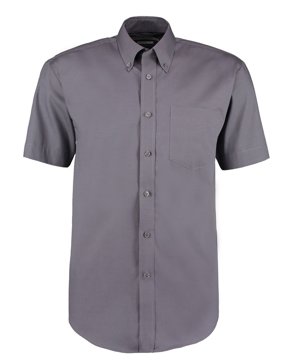 Kustom Kit Corporate Oxford Shirt Short-sleeved (classic Fit) - Charcoal